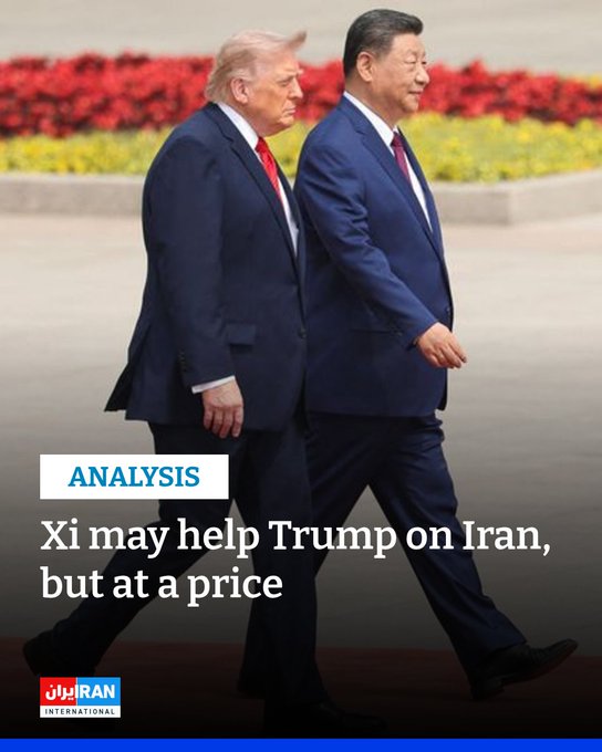 President Trump’s visit to Beijing appears to have confirmed two things about China’s approach to the Iran crisis: it is willing to help prevent further escalation, but not at Tehran’s expense.

https://
iranintl.com/en/202605143305